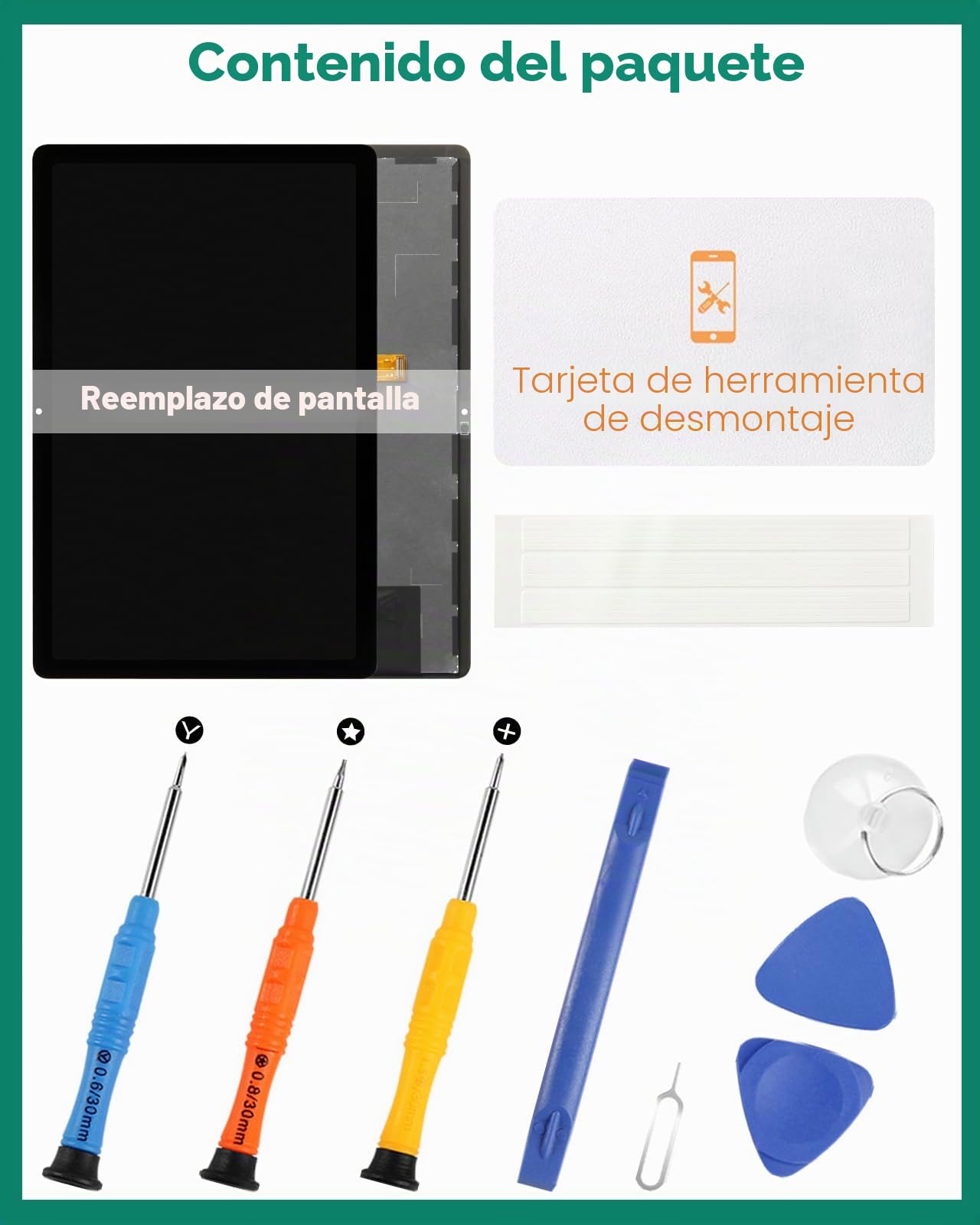 SRJTEK Samsung Galaxy Tab A9+ - Kit de reparación de pantalla táctil para Samsung Tab A9 Plus, pantalla LCD, digitalizador, SM-X210, SM-X215, SM-X216B, color negro