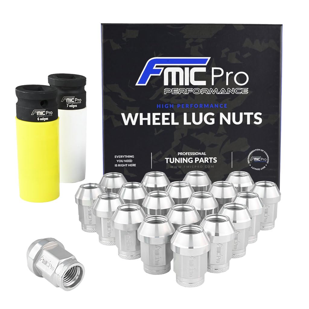 FMIC.EU PERFORMANCE Aluminium-Radmuttern FMIC.Pro M12x1,25 Silber 20 Stück konisch durchgesteckt