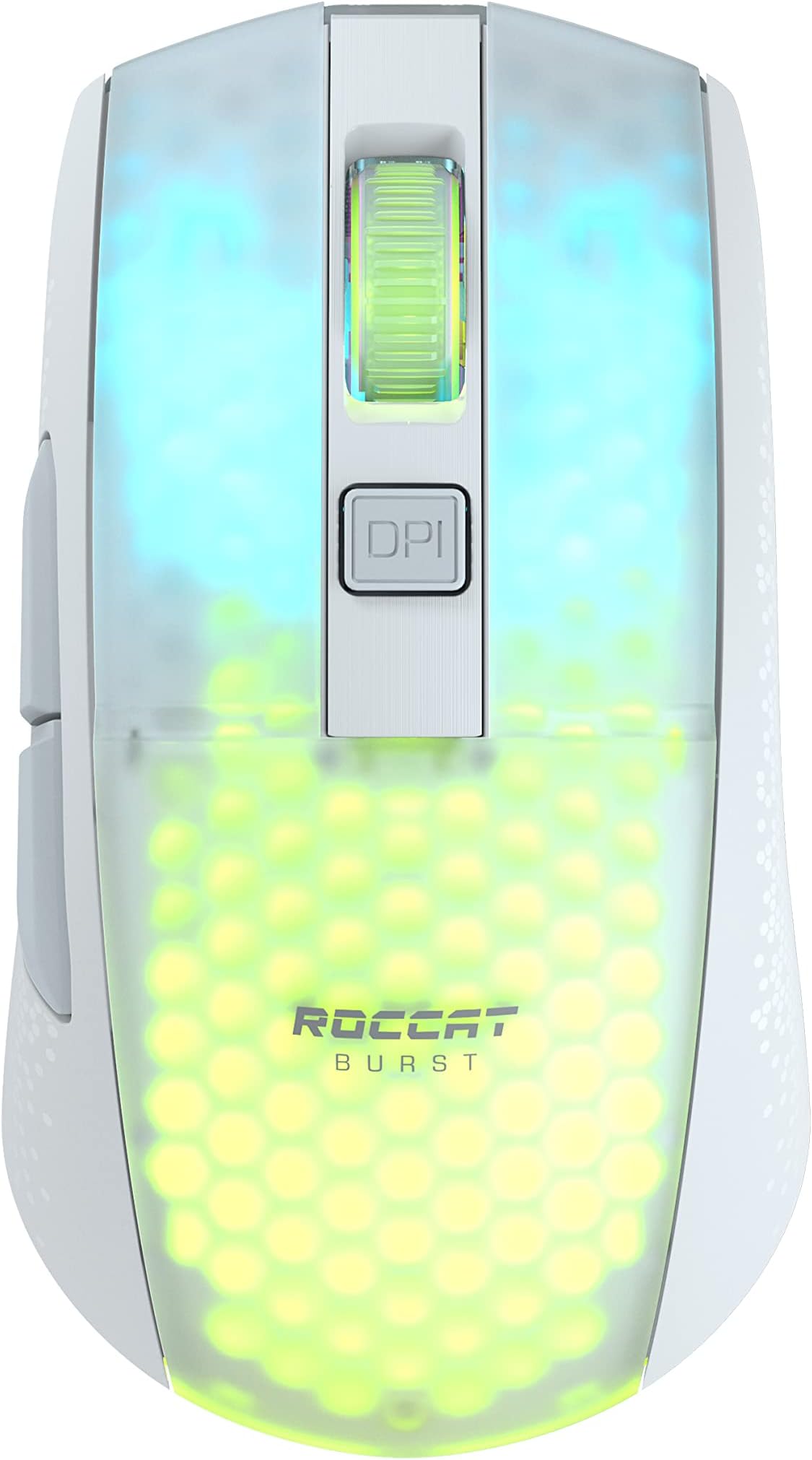 Burst Pro Air Lightweight Symmetrical Wireless RGB Gaming Mouse With Optical Owl-Eye Sensor, Switches, Titan Wheel, 19K DPI, 81-Gram Weight - White, ROC-11-435