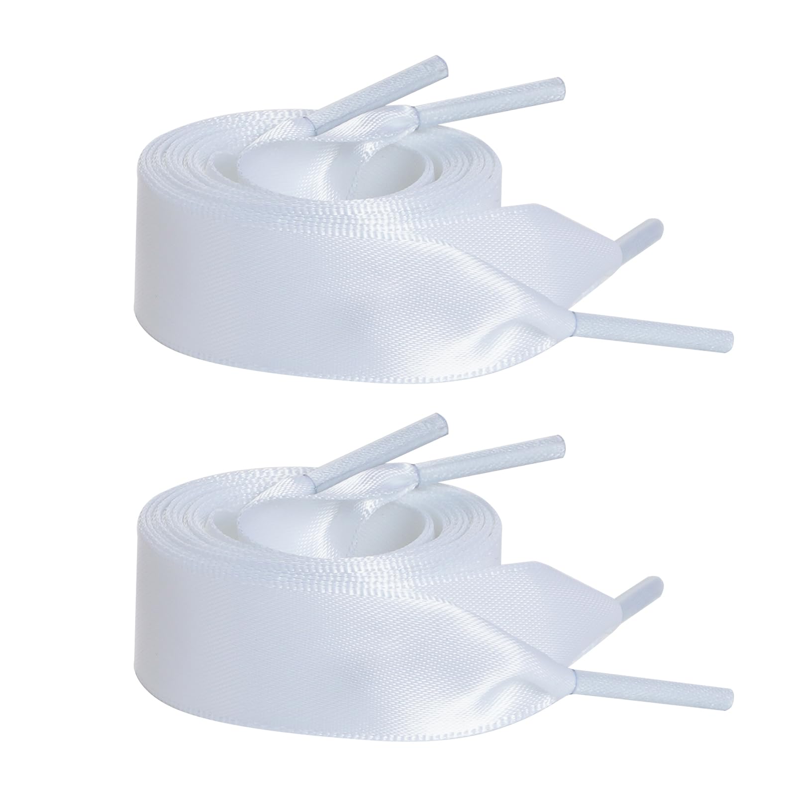 Marrywindix 2 Pairs 47'' Flat Satin Ribbon Shoelaces Silk Shoestring Wide Shoe Laces for Sneaker Skate Shoes Boots Sport Shoes'