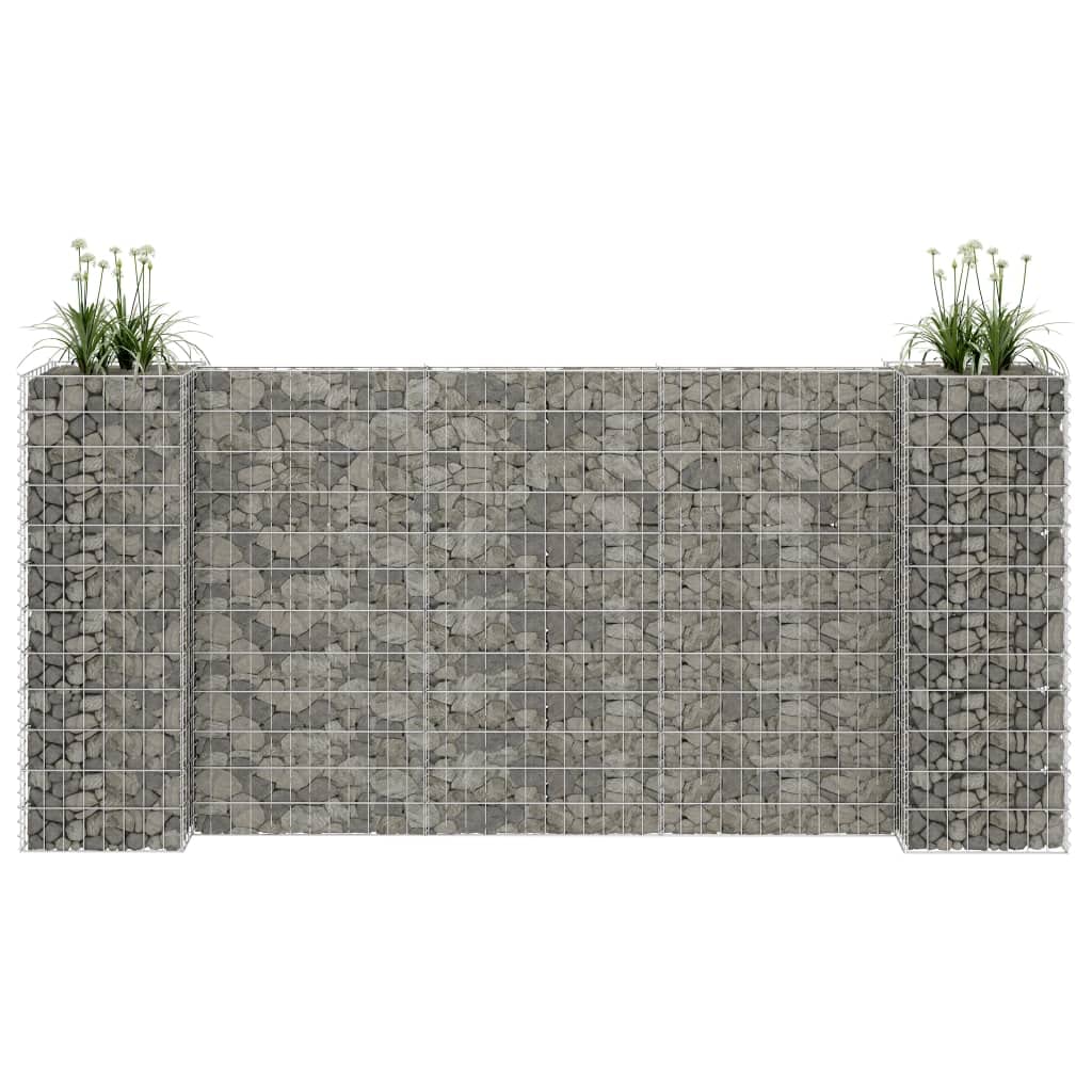 Macetero para gaviones de 260 x 40 x 120 cm, cesta de alambre de acero estable para bancal elevado y parterre, rejilla de malla soldada inoxidable, fácil de montar