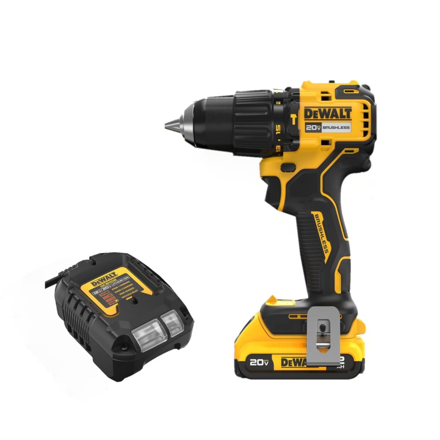 DEWALT 20V MAX Compact Hammer Drill/Driver Kit — Brushless 1/2 in