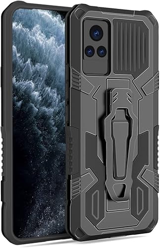 Funda de abrazadera compatible con Vivo V21, resistente para deportes al aire libre, soporte magnético, funda protectora de PC + TPU para Vivo V21