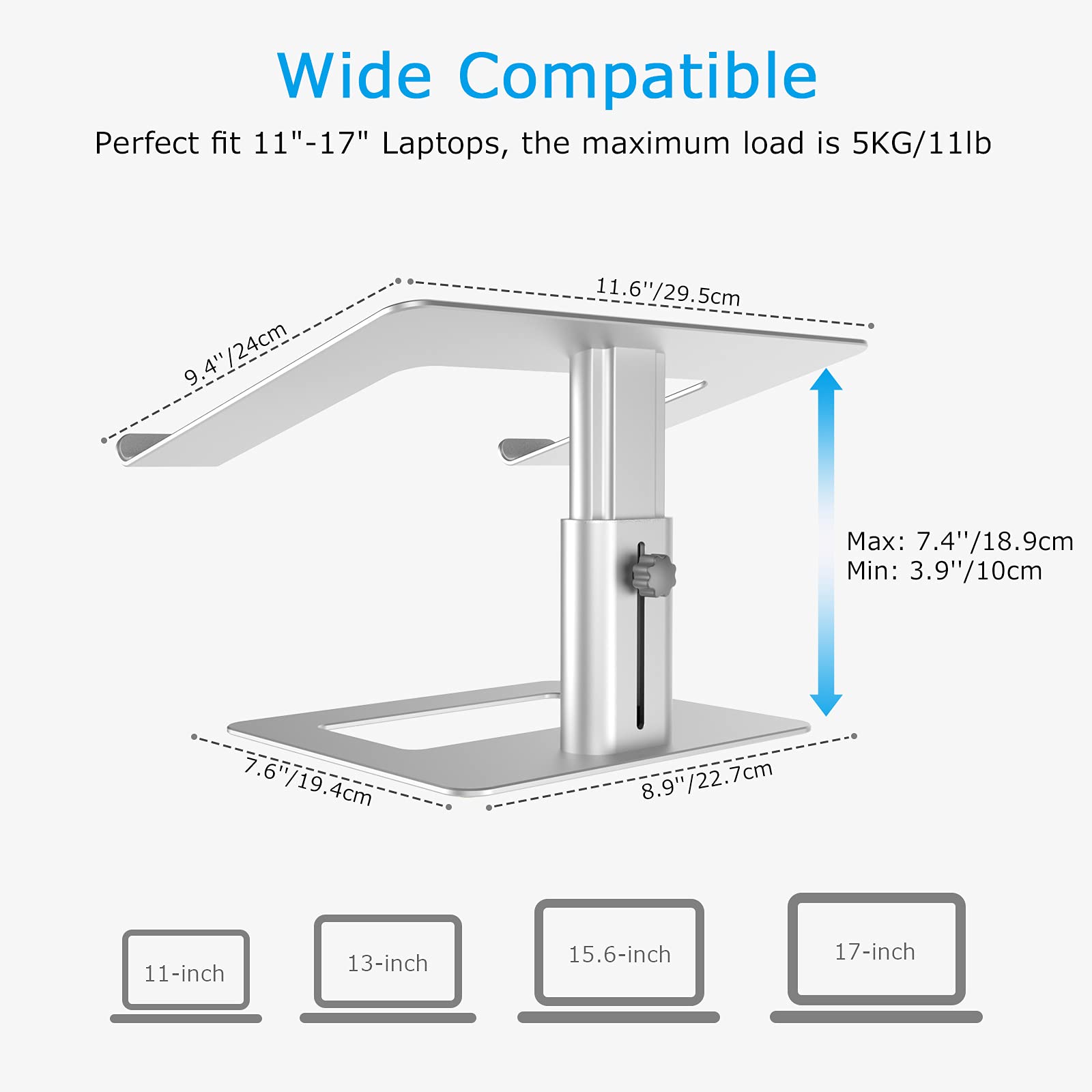 BoYata Laptop Stand, Height Adjustable Laptop Riser for 11-17" Laptops — Amazon image 6