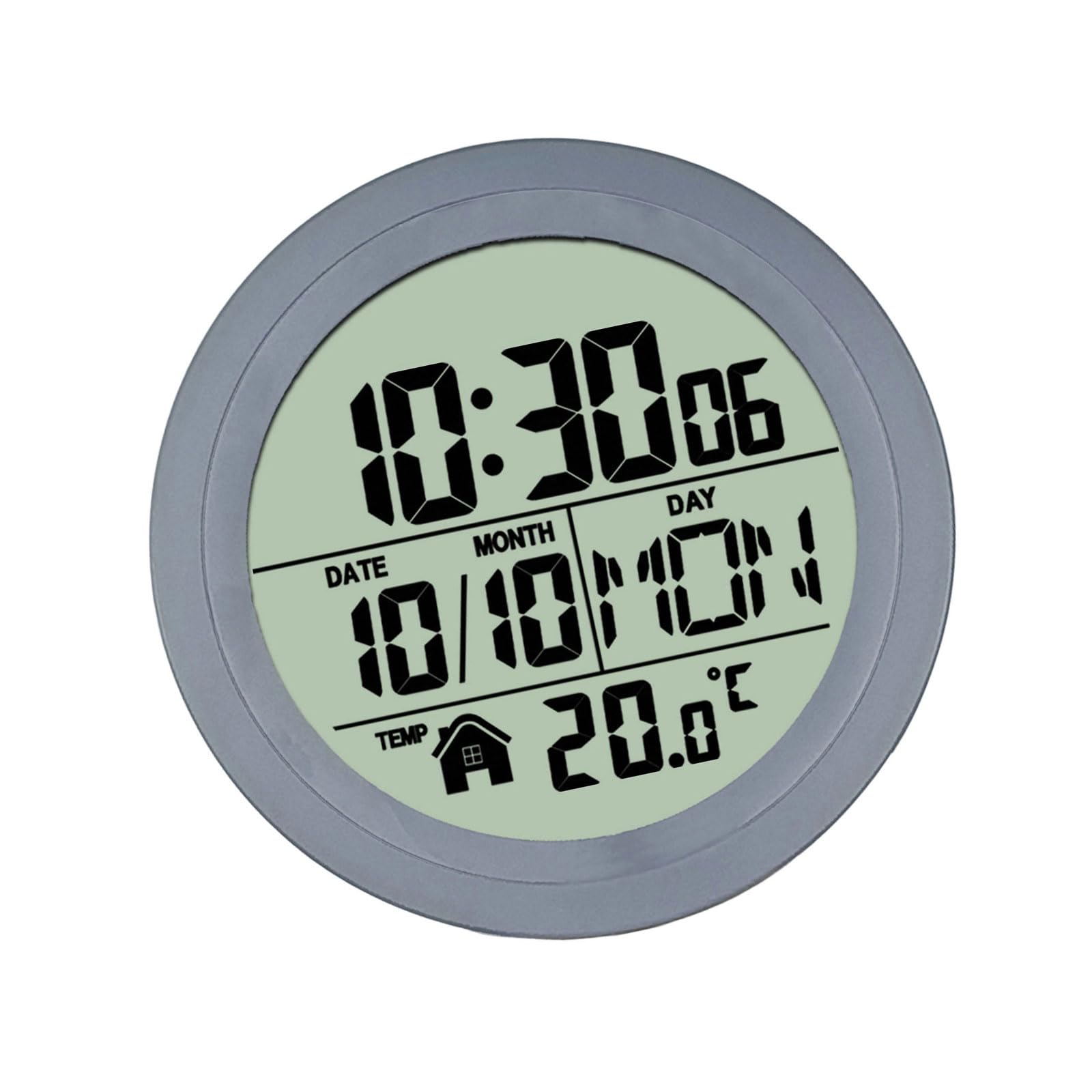 Snorvixre Water Resistant Hanging Shower Clock with Temperature Suction Watch Time in Waterproof Bathroom Wall Clocks with Suction Cup