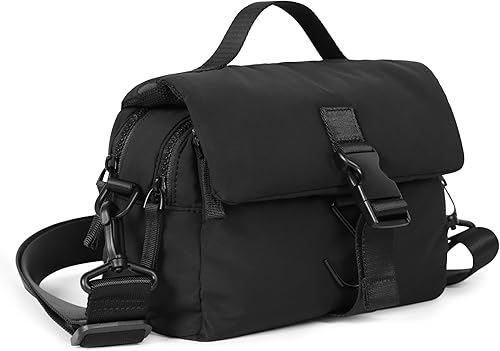 Miniatura 1 de ODODOS Neceser de viaje colgante, organizador de maquillaje cosmético con correa extraíble acolchado bolsa de lavado, Negro -