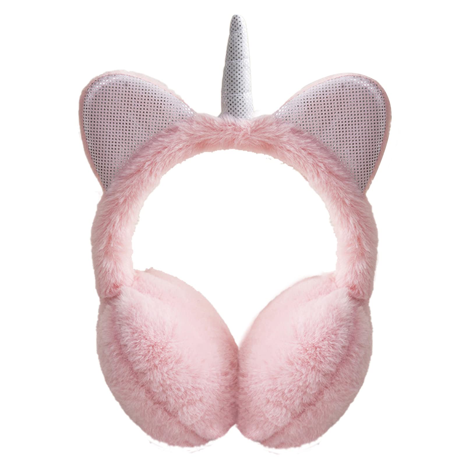 SEDEXEar Muffs Kids Winter Girls Earmuffs Cute Unicorn Cat Fluffy Ear Warmer Childrens Plush Thermal Furry Ear Covers Windproof Soft Headband Outdoor Sports Faux Fur Earflaps Ski Cycling Running Headwear