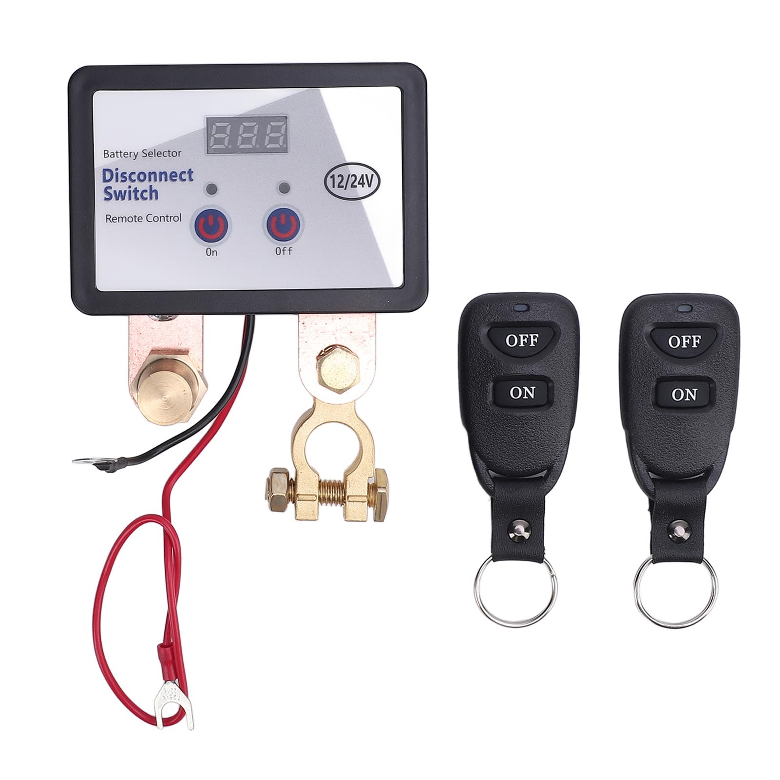 Interrupteur de Déconnexion Batterie 12V 24V 240A avec Télécommande Coupe Circuit Métal ABS pour Voiture Camion Bateau Compatible