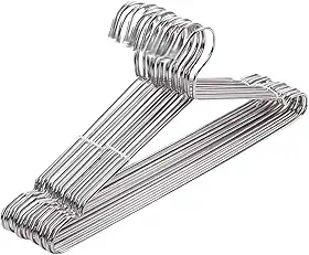 Kit 20 Cabide Metal Cromado Adulto Resistente Saia Camiseta Roupa Camisa Premium