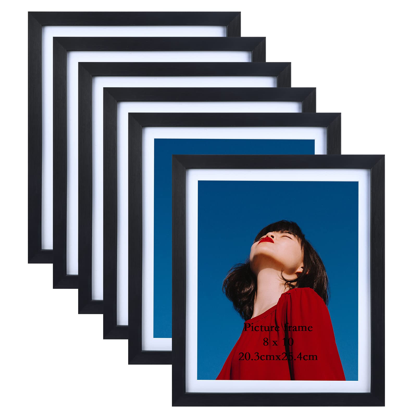 Lavezee 8x10 Black Picture Frames Set of 6, Display 8 x 10 Pictures