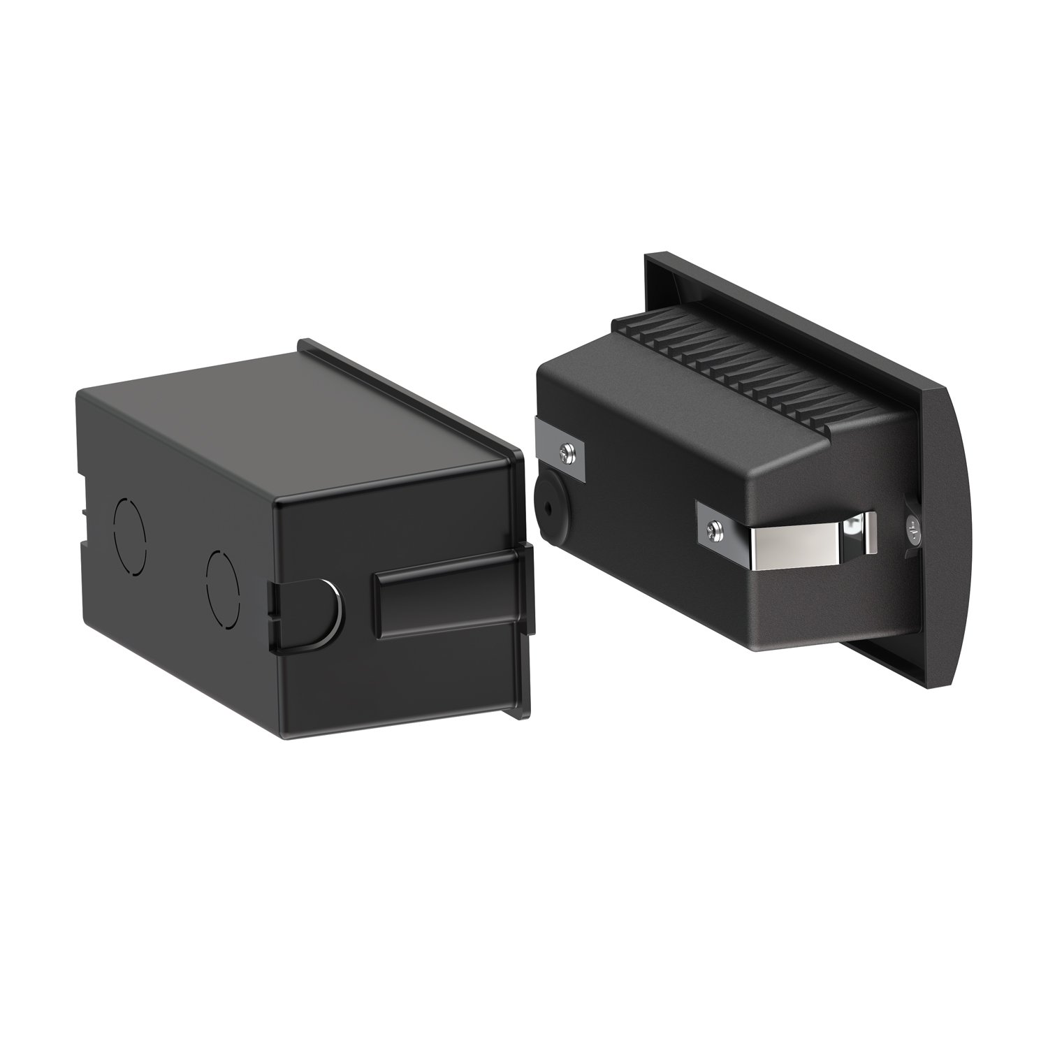 ledscom.de 4x LED Wandeinbauleuchte ZIBAL, Downlight für außen, IP65, schwarz matt, 140 x 70mm, 3,3 W, 209lm, warmweiß