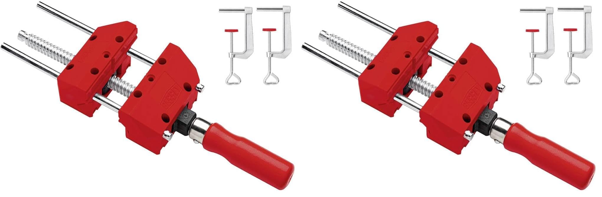 BESSEY Schraubspanner S10-ST, Schräg spannen ohne Führungsstäbe (max. 25°), Parallel spannen mit Führungsstäben, Gewicht 0,82 Kg (Packung mit 2)