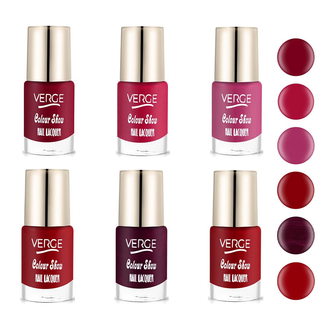 VERGE Colour Show Daily Shine Nail Polish (6 Days Stay & Non Toxic; VEGAN) (PRIME FINISH) (Pack of 6) NO CHIPPING, NO FADING & QUICK DRY FORMULA (NEW COLOURS)-image-13