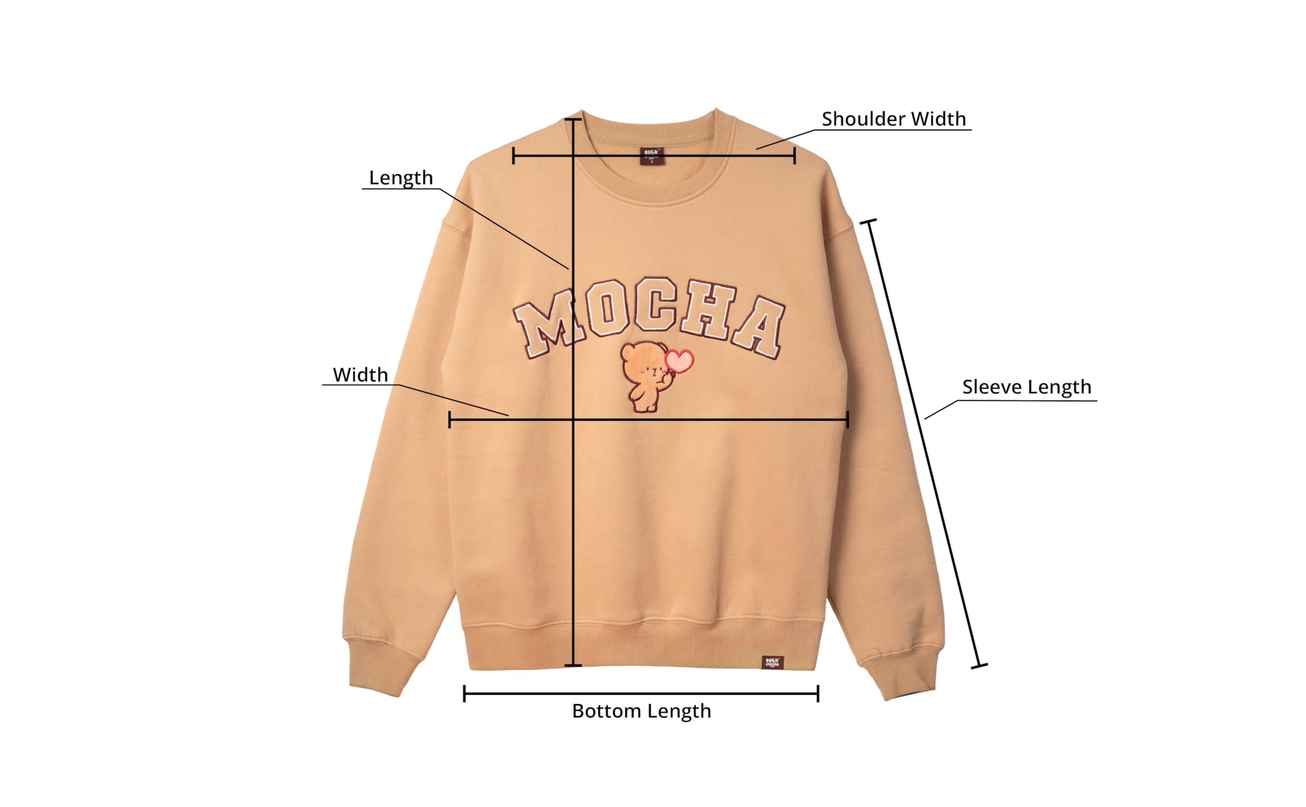 Milkmochabear Sudadera casual de manga larga con cuello redondo y ajuste relajado