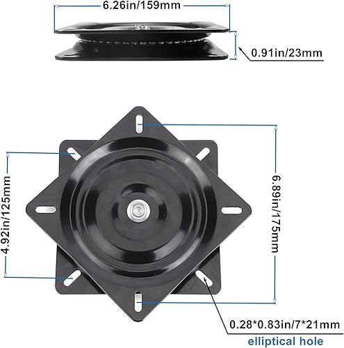 Miniatura 2 de Taburete de bar resistente de repuesto giratorio para silla reclinable y taburete de bar, cuadrado giratorio de repuesto para muebles (cojinete de