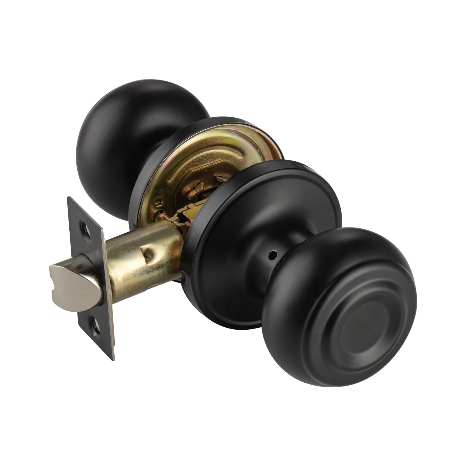 Black Door Knobs with Lock - 6 Pack for Bathrooms & Bedrooms -10 Black Door Knobs with Lock - 6 Pack for Bathrooms & Bedrooms -10