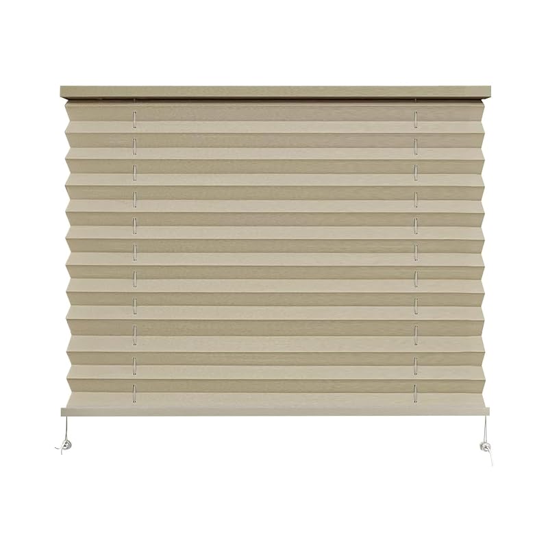 Persiana plissada para janela de RV Dulepax, bege cappuccino, instalação interna, 66 x 45,7 cm, 1 unidade