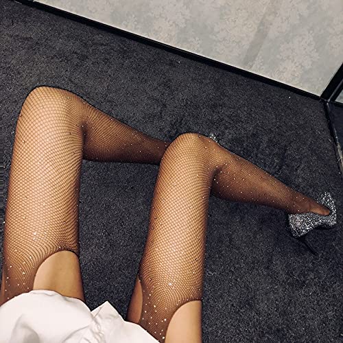 Image of Fishnet Dress for Women Lace Pantyhose Hight Waist Torn Tights Mesh Stockings Black Fishnet Tights Women's Fish Net Stockings
