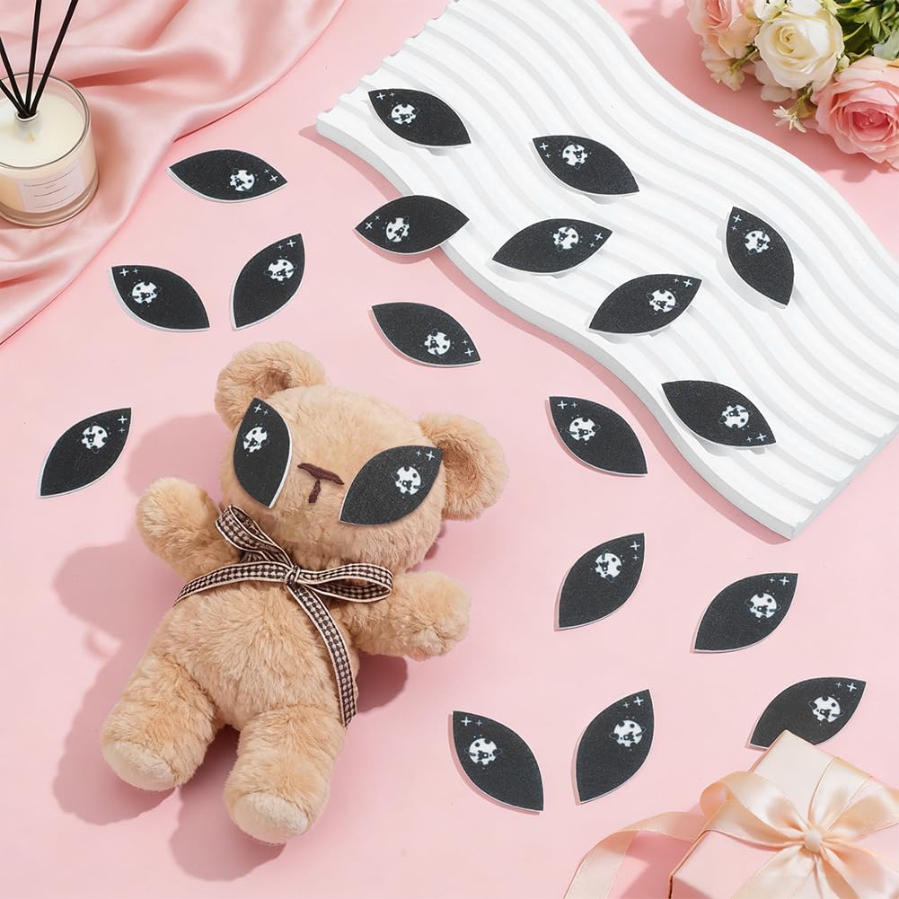 NBEADS 100 Pairs Felt Alien Eyes for Crafts, 0.9x1.8 Inch Felt Craft Doll Eye Plush Animals Making Eyes Large Crochet Eyes for DIY Crochet Puppet Plush Animal Making, Black