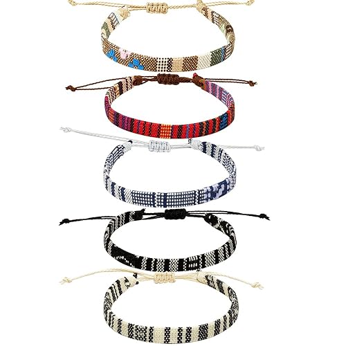 Miniatura 1 de 5pcs Bracelet For Men, Ankle Bracelet for Women, Unisex Handmade Waterproof Surfer Beach Men's Bracelet, Colorful Anklet Bracelet String Rope