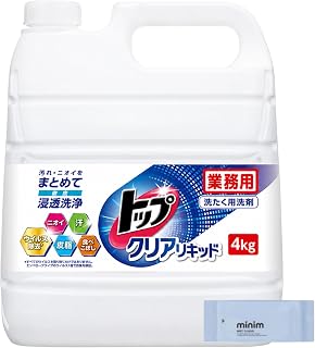 トップ クリアリキッド 業務用 4kg 大容量 洗濯洗剤 液体洗剤 すすぎ1回 蛍光剤無配合 アクアフローラルの香り ミニウェットティッシュ付き
