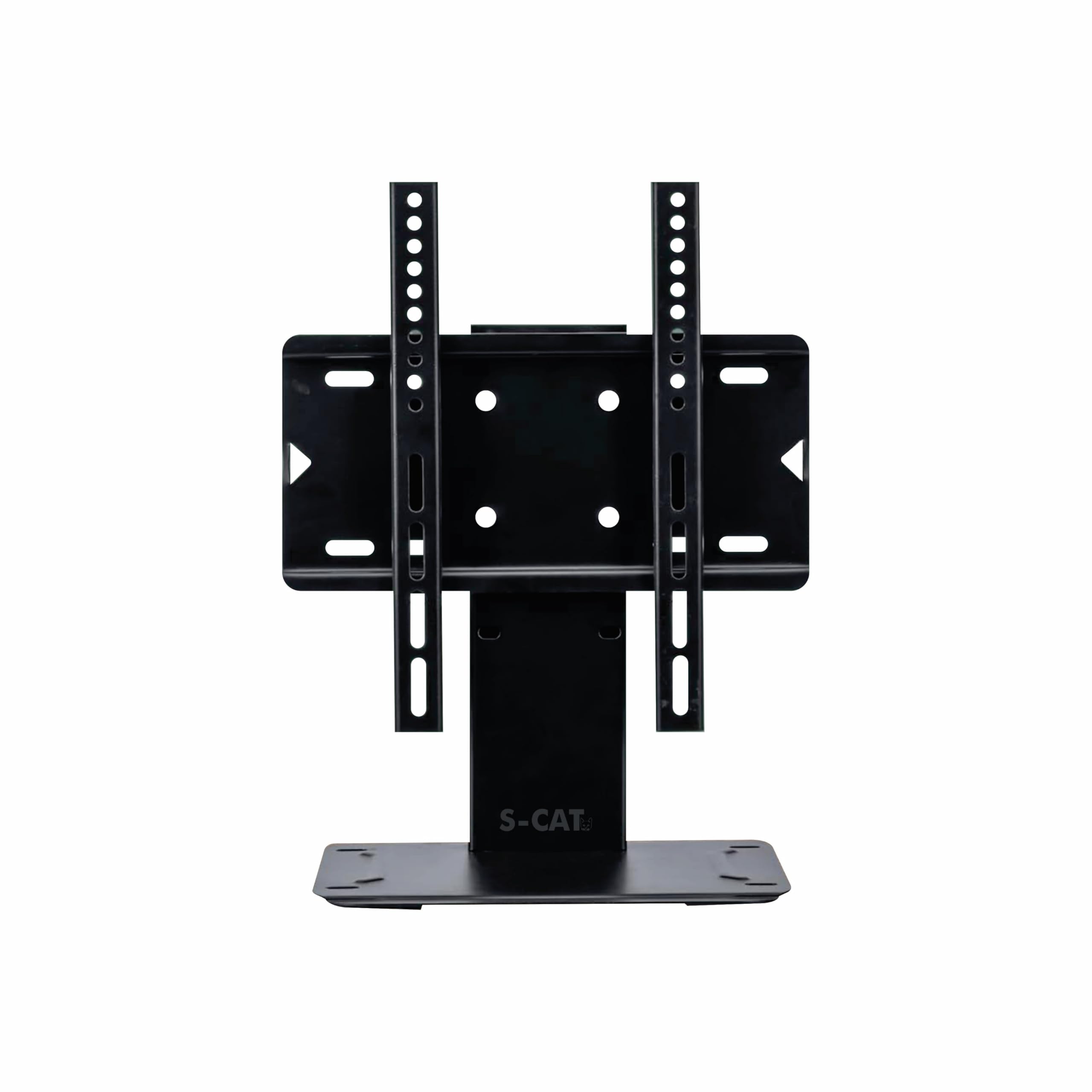 S-CAT Table Top TV Stand for 14-42 Inch LED LCD Smart TVs, Portable TV Stand, Stand with Adjustable Mount, LED TV Floor Stand for Desk/Table (Contact Customer Care for Any Difficulty in Installation)