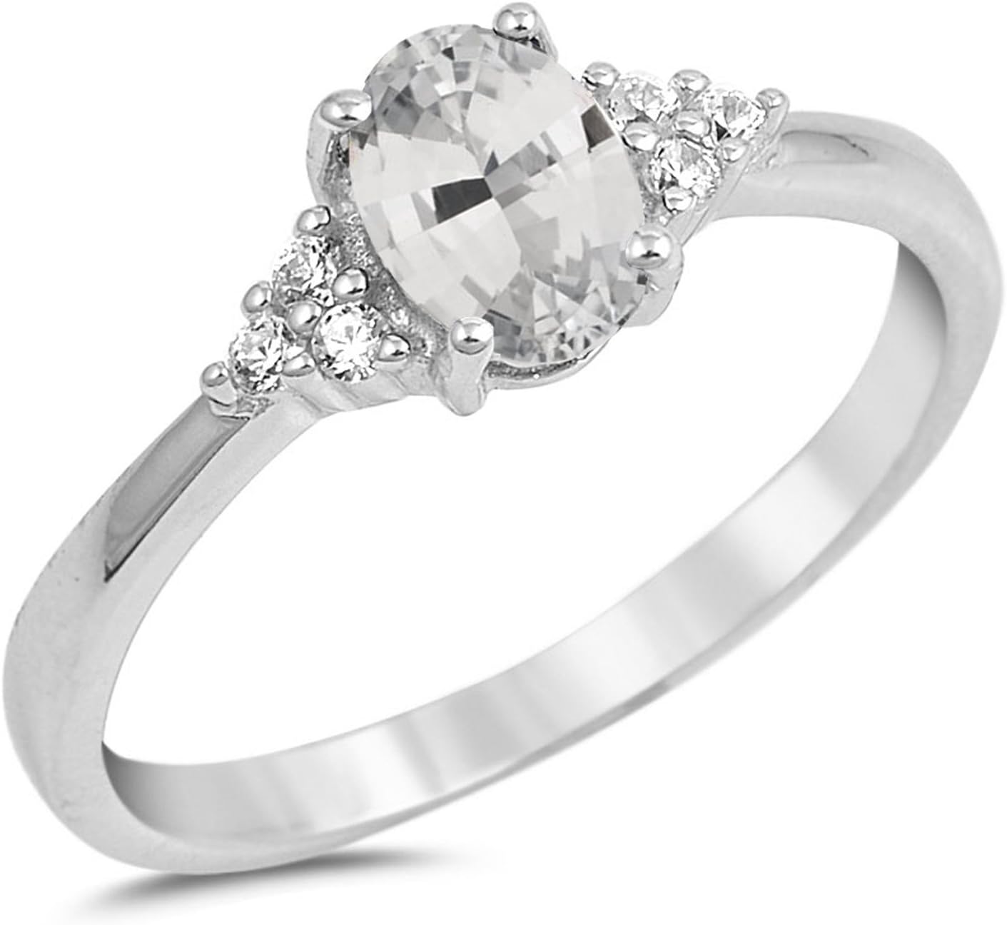 CHOOSE YOUR COLOR Sterling Silver Oval Ring