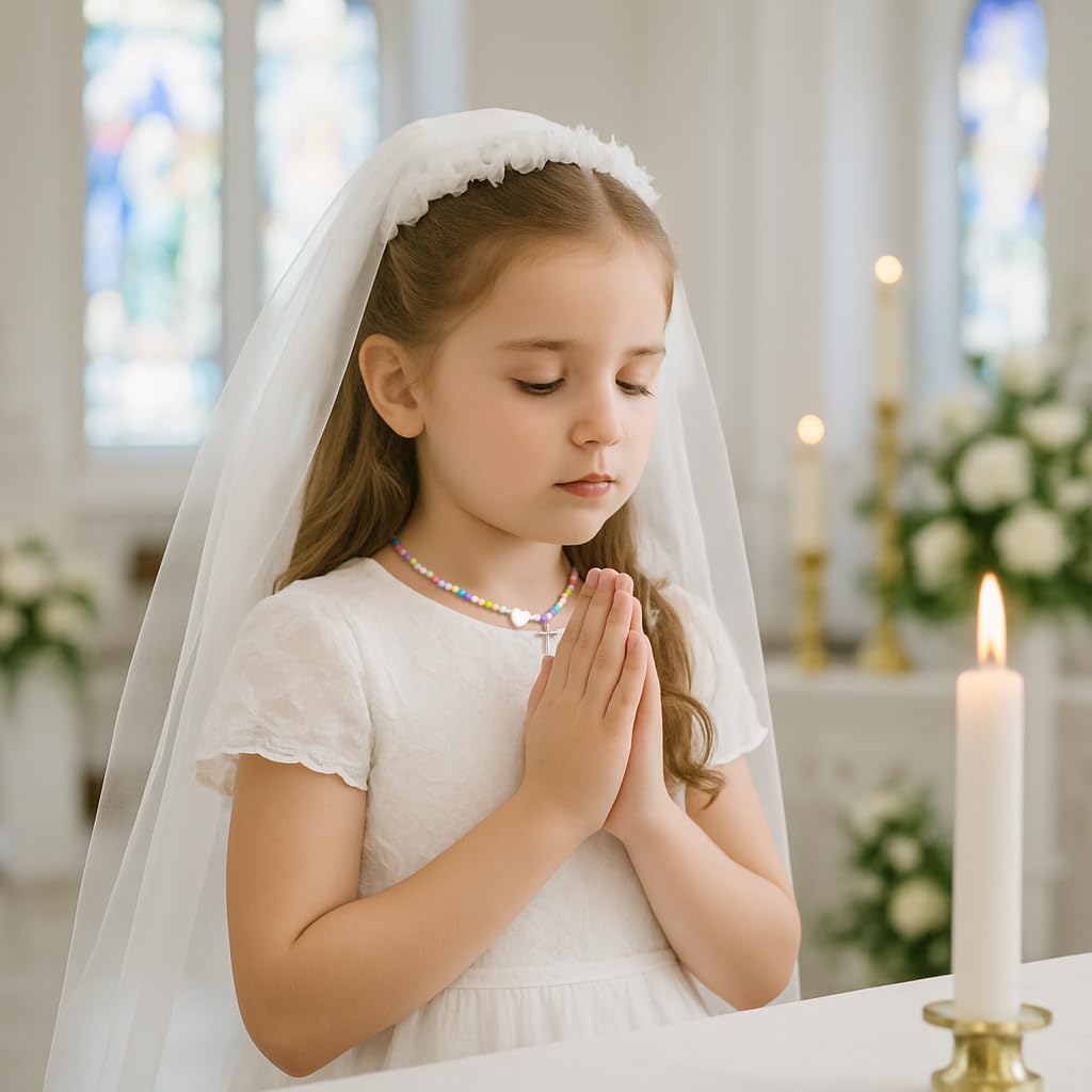 Easter Basket Stuffer Cross Necklace for Girls, Happy 8th-18th Birthday Necklace Gifts for Teen Girls Heart Cross Necklace Christian Jewelry First Communion Baptism Confirmation Gifts - Image 4