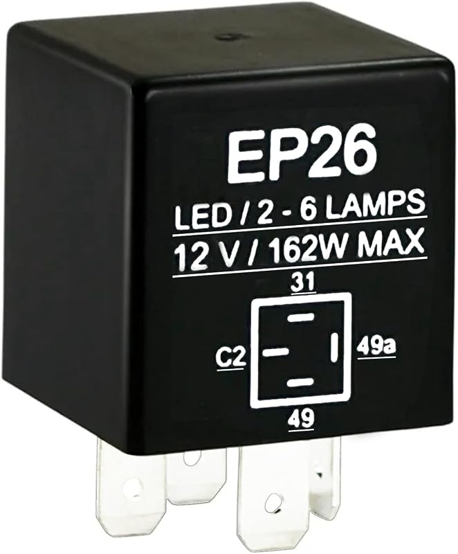 Relé eletrônico do pisca-alerta EP26 GROBARPART 4 pinos para Jeep TJ Wrangler 1997–2000 – 1 unidade
