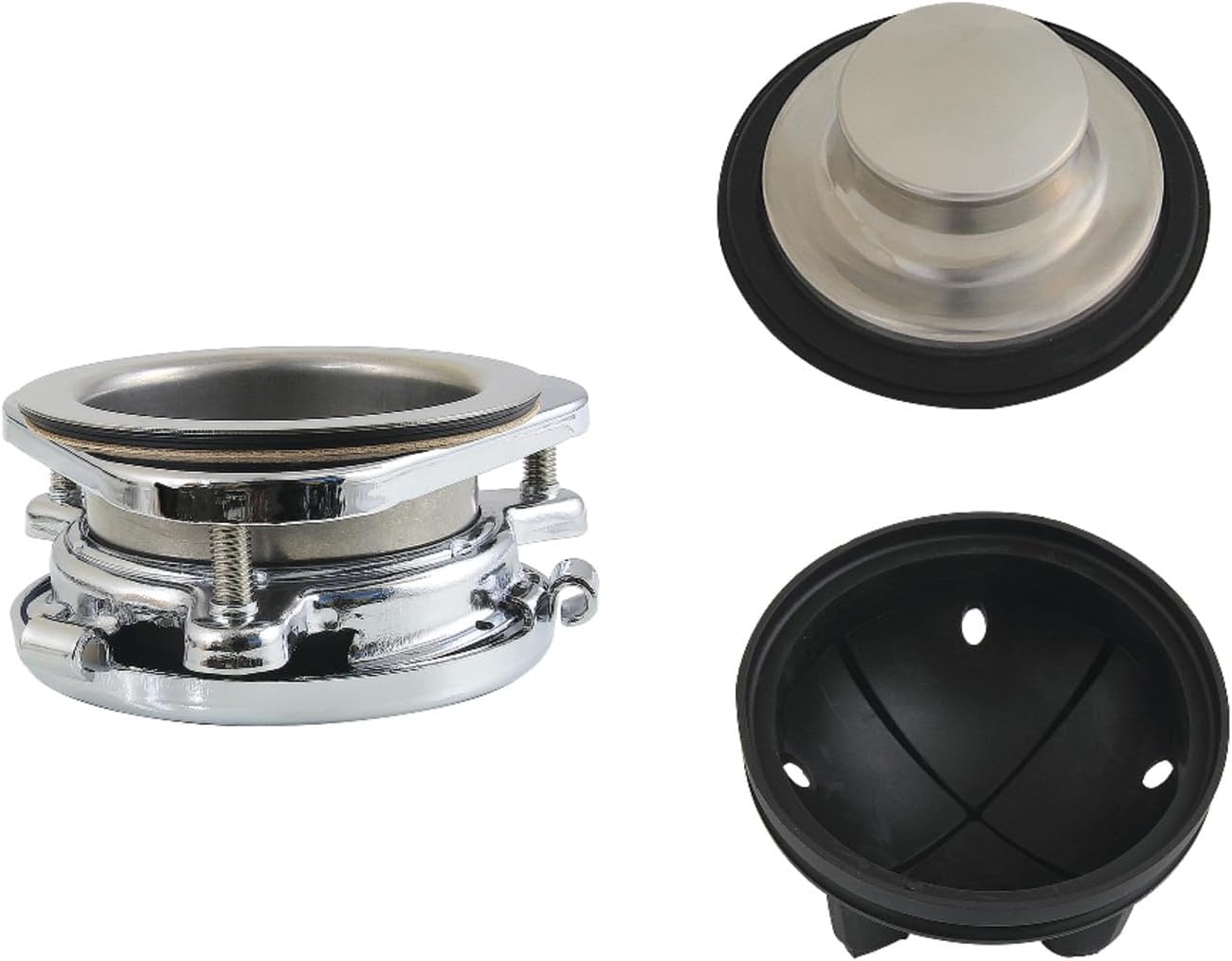 Kingston Brass KDK4301 Made to Match Garbage Disposal Splash Guard, 5-5/16'' (L) x 5-5/16'' (W) x 2-1/8'' (H), Polished Stainless Steel/Polished Chrome