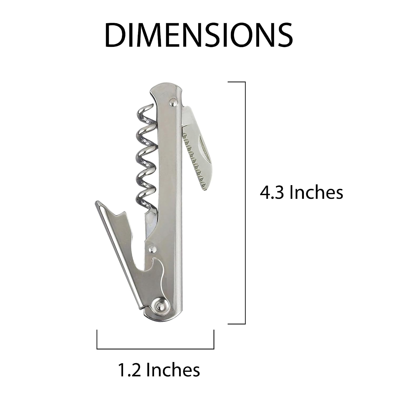 HIC Bar Classic Waiter’s Corkscrew, Made in Italy, For Natural and Synthetic Corks