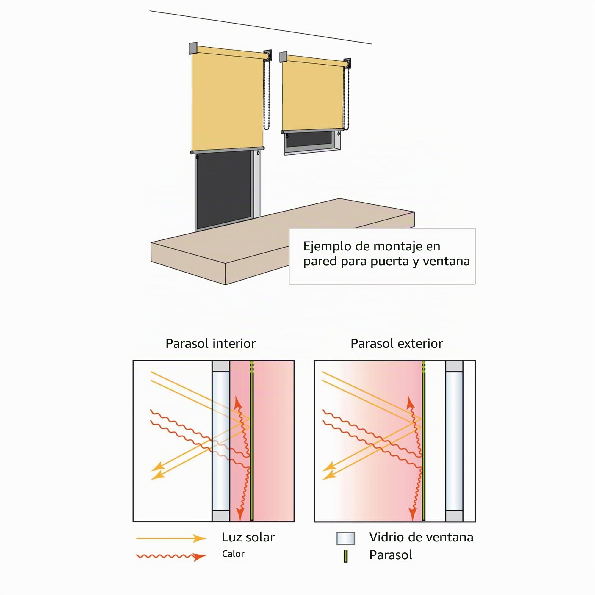 paramondo Estor Vertical Enrollable para Exterior Anti UV Protección de la Privacidad Impermeable Resistente, 140 x 240 cm [AnXAl] Blanco
