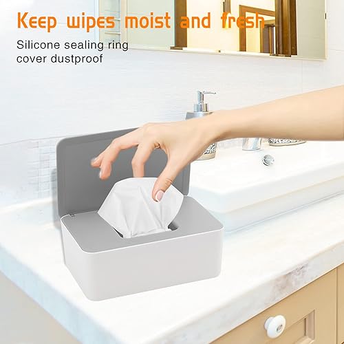 Miniatura 5 de 2 Pack Leopard Print Baby Wipe Dispenser, Portable Wet Wipe Pouch, Reusable & Refillable Travel Wet Wipe Pouch for Bathroom Baby Nursery with Cover