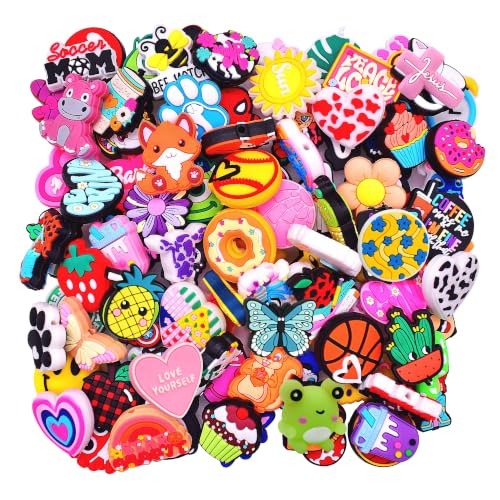 Random Different Focal Bead for Pens Bulk 50PCS Silicone Focals Bead Mixed Cute DIY Craft Loose Bead for Pen/Bracelet/Keychain/Necklace DIY Lover Gifts Party Favors