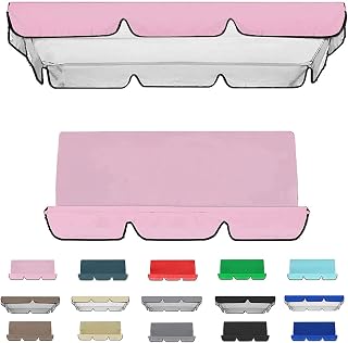 Toldo de Repuesto para Asiento de Columpio de Jardín, Cubierta de Toldo/Asiento Impermeable, Cubierta de Cojín para Asiento de Columpio para Patio al aire Libre Pro(Size:164*114*15cm,Color:Rosa)