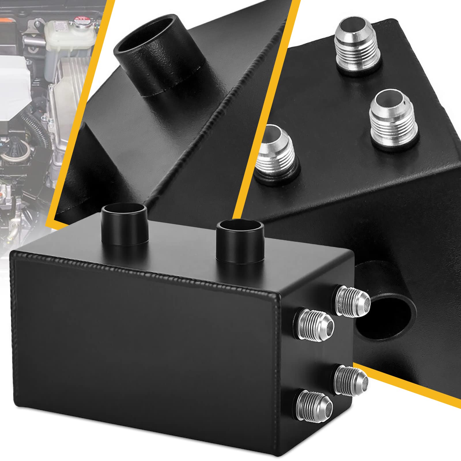 AN10 Oil Catch Can Reservoir Tank Baffle Filter for Honda Acura Integra EK Black