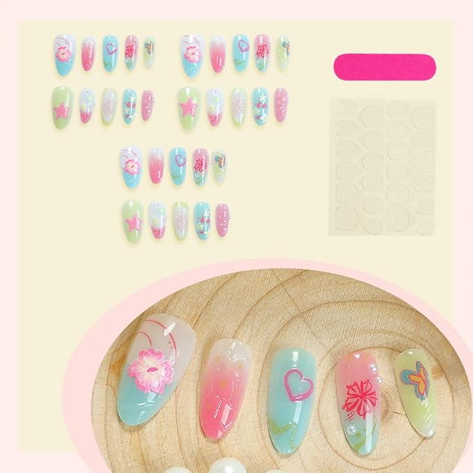 Summer Nails 2025: Beachy 3D Flower Press-On Nails