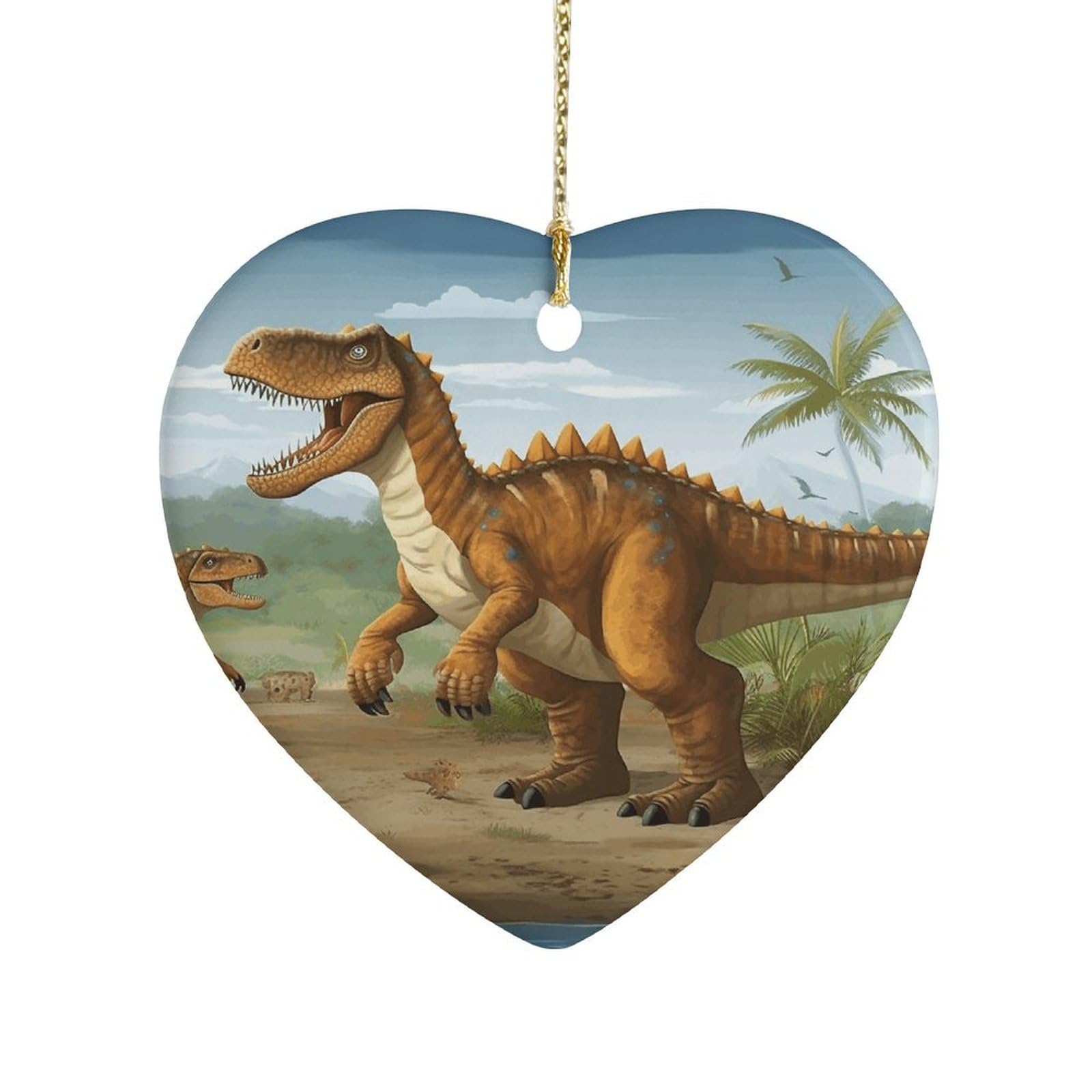 Fekiloot Style Jurassic Period Dinosaur Ceramic Ornament Home Decor Keepsake