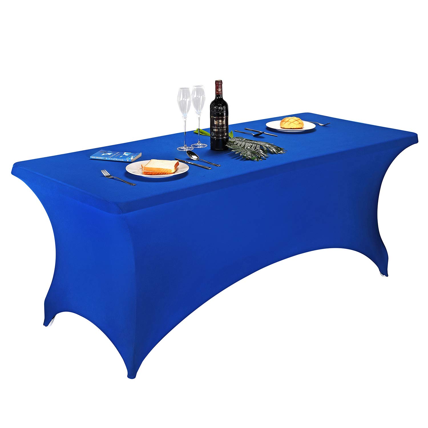 LZY Spandex Fitted Stretch Table Cover for 6 ft or 4ft or 8ft Folding Table, Rectangular Cocktail Tablecloth, Perfect for Party or Banquet โ image 1