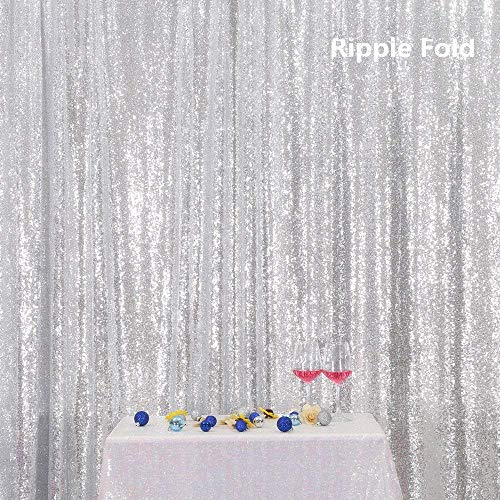Silver PartyDelight Sequin Backdrop, Photography, Sparkle Backdrop, 6Ftx7 Ft