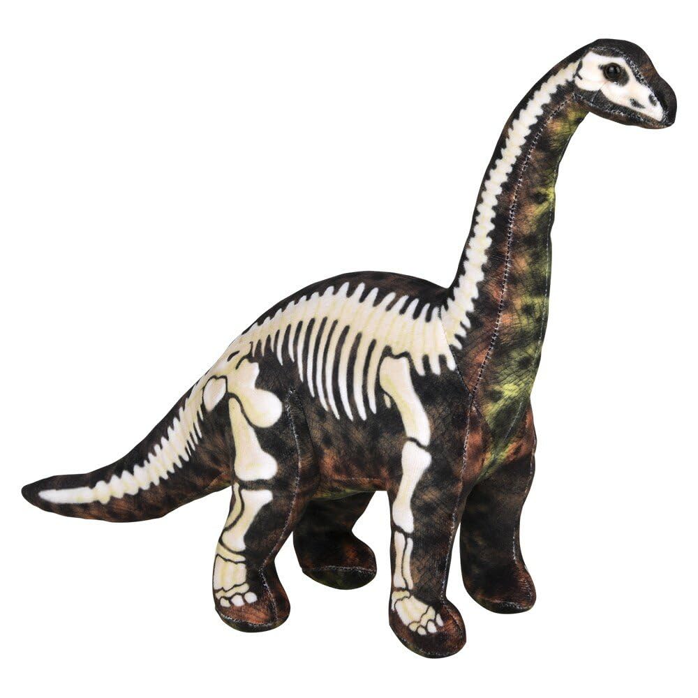 Dinosaur Fossil Print Skeleton Plush Soft Stuffed Animal Toy - Brontosaurus