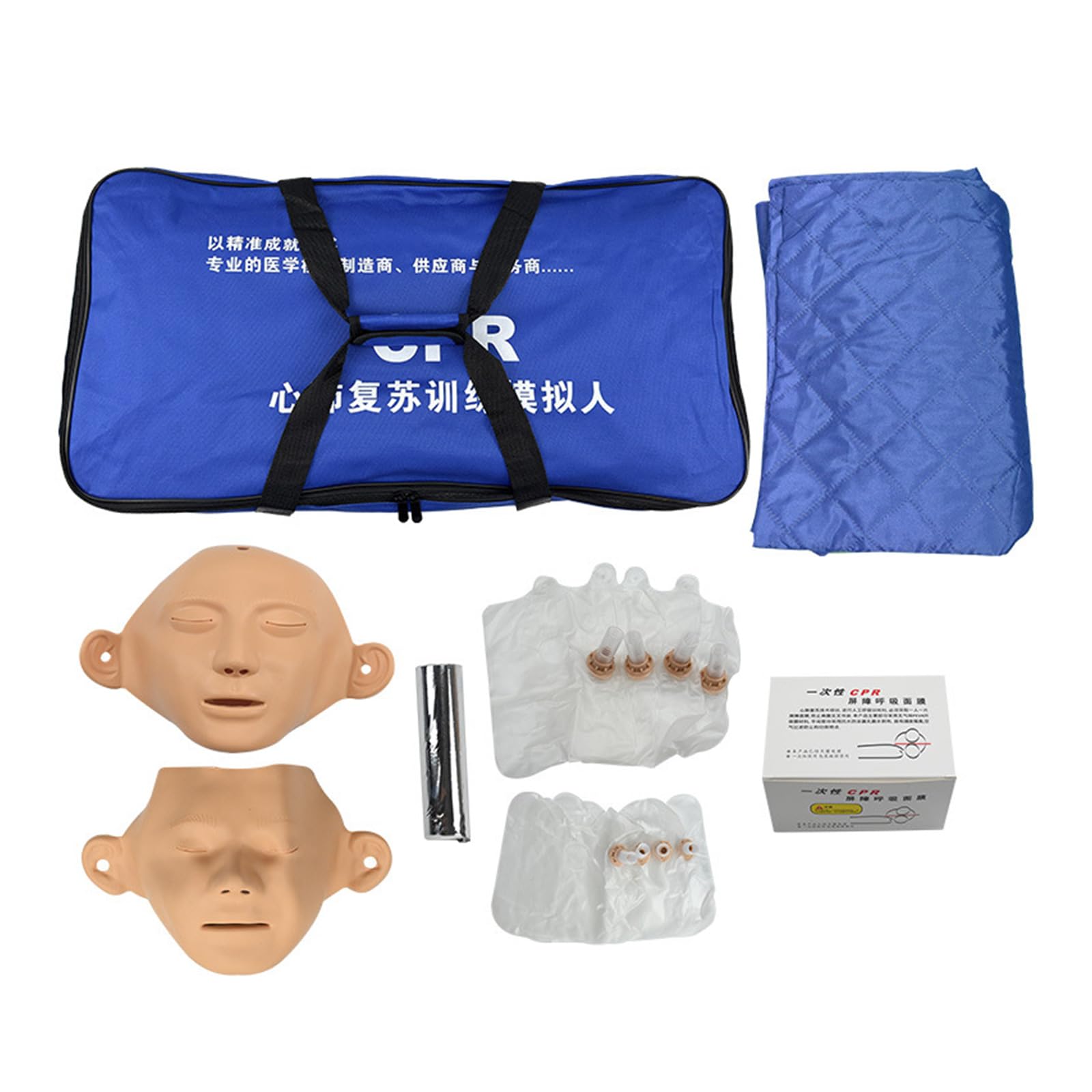 Manichino realistico per la rianimazione della RCP, per la pelle del viso e il polmone, ausilio medico per la pratica di rianimazione e certificazione, accessori per la RCP, borsa polmonare per