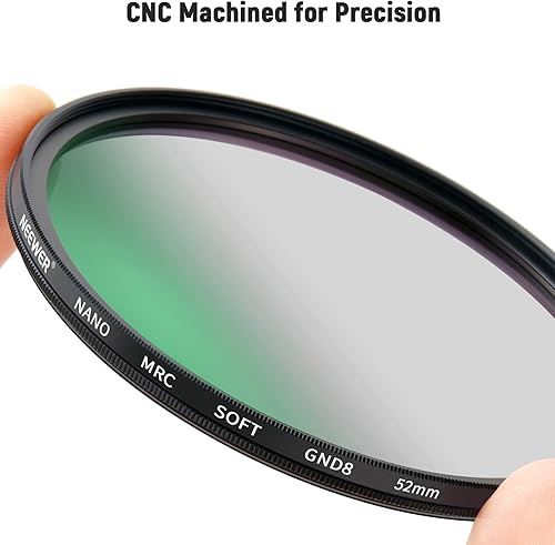 Miniatura 8 de NEEWER Filtro de lente ND degradado suave HD de 2.047 in, GND8 de 3 paradas (0.9), filtro de densidad neutra graduada, 37 capas nano
