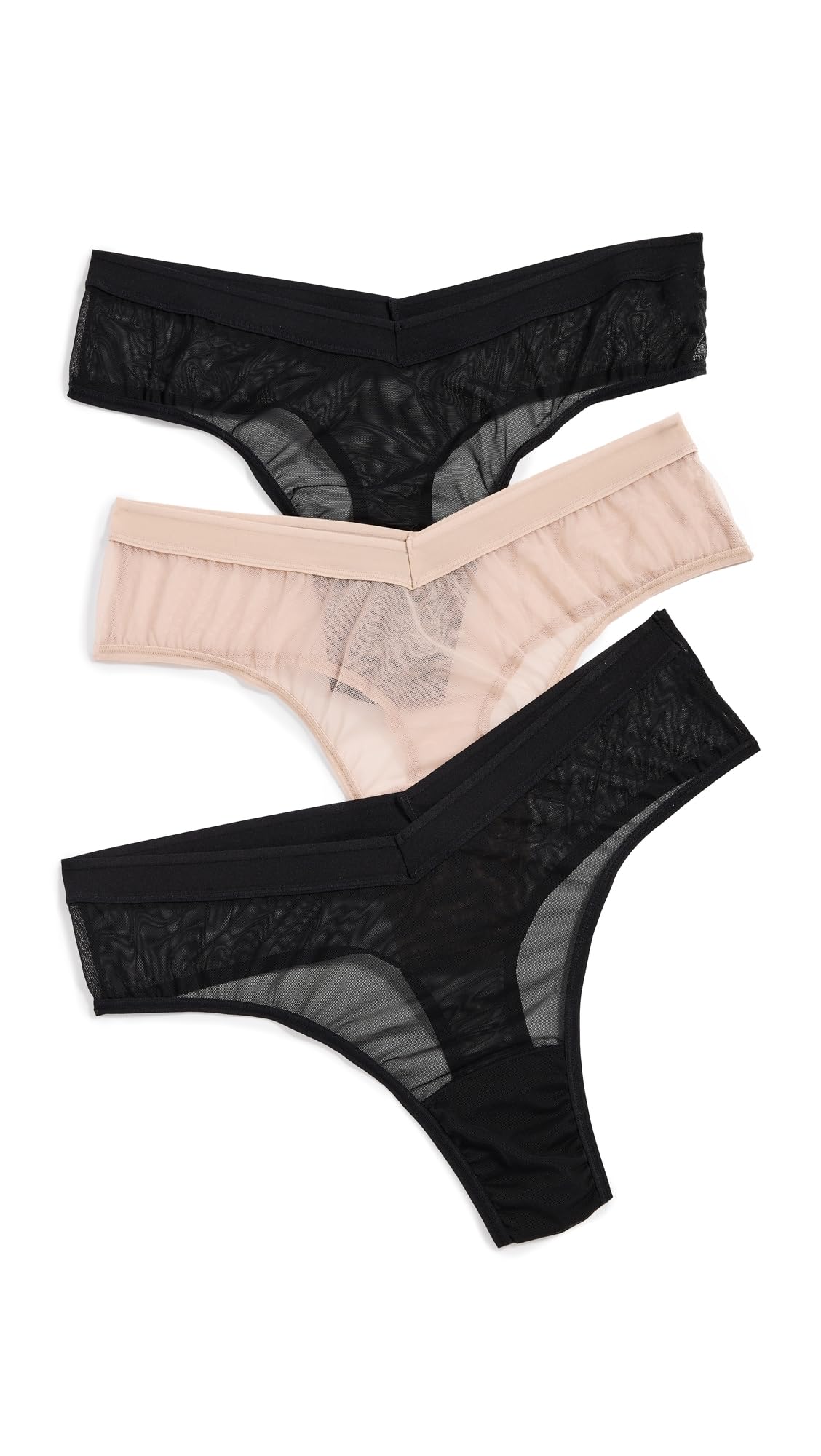 Hanky Panky Womens Mesh High Cut Thong 3 Pack