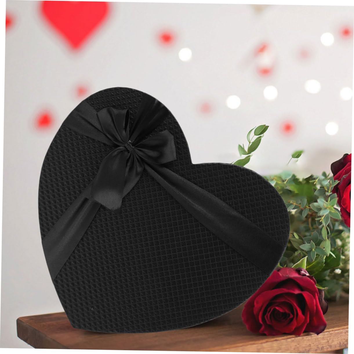 Warmhm 2stücke Herzförmige Geschenkbox aus Schwarzem Papier für Valentinstag und Geburtstage Handgefertigt Elegante Verpackung für Pralinen und Kleine Geschenke