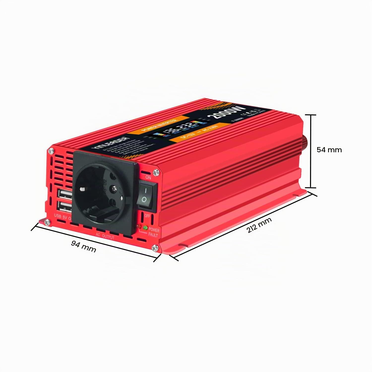 Power inverter 12V 220V 850W /2000W convertitore di tensione con display LCD 2 USB