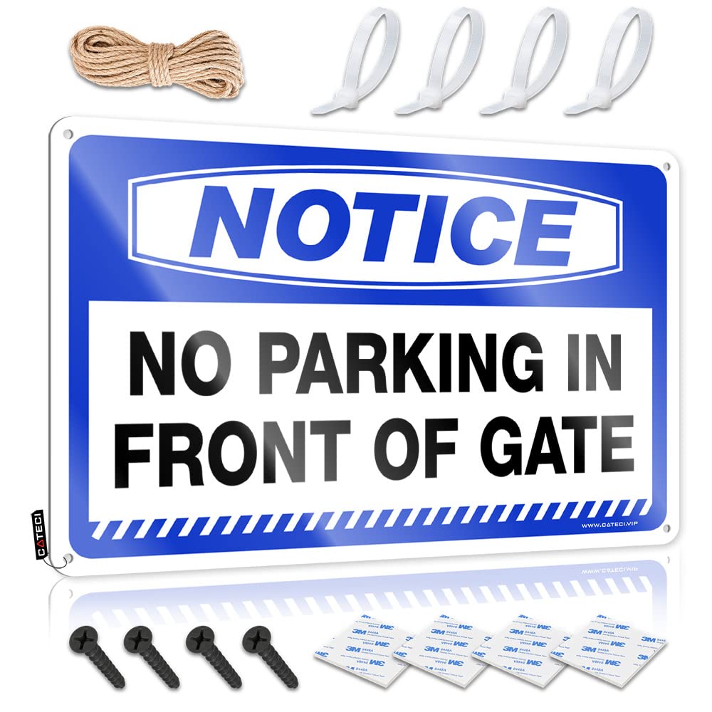 BRUNTELO Decaor Sign Notice No Parking In Front Of Gate Tin Sign Funny House Decor Room Door Sign