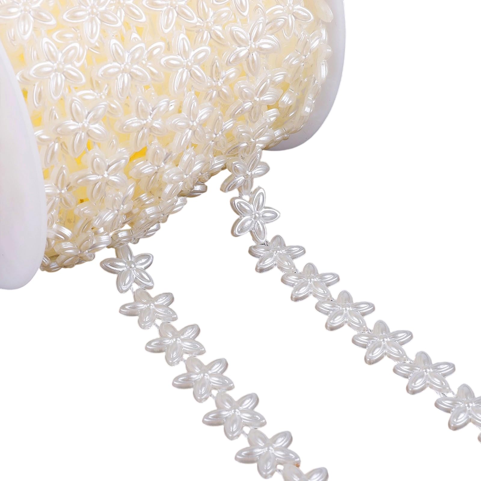 NEWFT Artificial Pearls Beads String Chain for Art Craft Imitation Pearls String Beads for Bouquets Wedding Decoration Bridals Bouquets