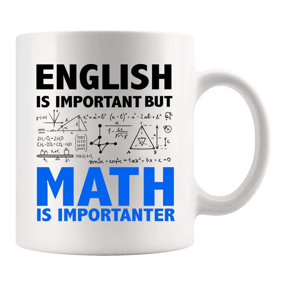 Panvola Math Lover Ceramic Mug 11 oz, Funny Engineer Gift, Novelty Drinkware for Teacher, Dad, Brother, Husband, Engineering Student, White