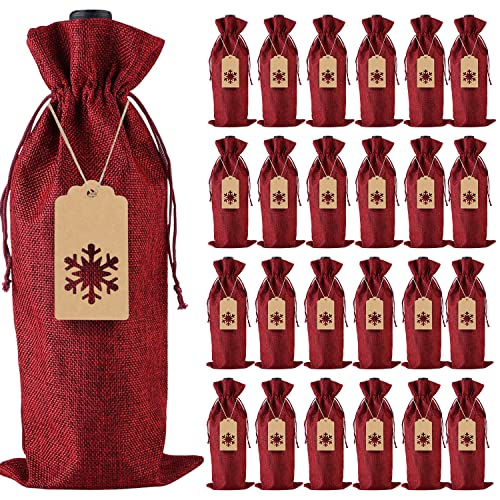 Recopilación de Bolsas para botellas - solo los mejores. 47 24 Bolsas de Vino de Arpillera - Bolsas Reutilizables para Botellas de Vino con Cordones, Etiquetas, Cuerdas para Navidad, Cumpleaños, Viajes, Vacaciones, Almacenaje en Casa,...